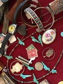 We have a couple of cute Native American bracelets and a few fetishes to keep you lucky