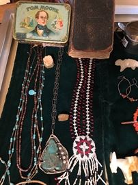Souvineer beaded pendant and more... along with an antique Bible to swear on.