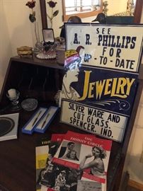 And a second drop down desk as well.... but only one of these old tin Jewelry signs