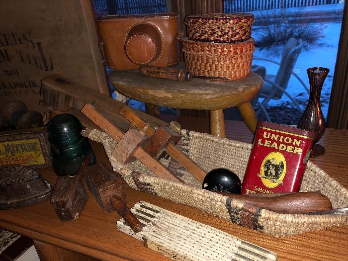 Stashed in that tobacco tin are some vintage lead “bullets” and the little tool to make them
