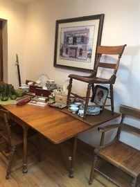 And a hand made and signed Amana table set with 5 leaves!