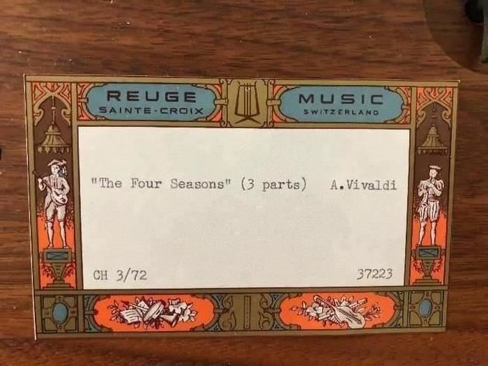 The Reuge music box is special and this one plays The Four Seasons by Vivaldi, and had a beautful tone