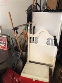 Misc. Hand tools and vintage crib