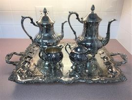 SHINEY SHERIDAN SILVERPLATED TEA AND COFFEE SET