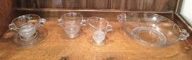 MATCHING CRYSTAL SERVICE PIECES BY DUNCAN MILLER "TEARDROP CLEAR"