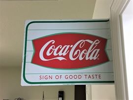 VINTAGE DOUBLE SIDED COCA~COLA FLANGE SIGN