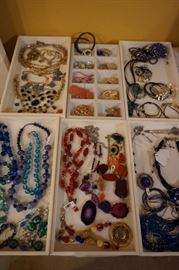 Large selection of costume jewelry