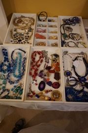 Large selection of costume jewelry