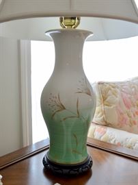 One of a pair of Rosenthal porcelain lamps