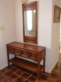 Hekman table and matching mirror