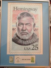 Hemingway USA 25 cent framed print First Day of Issue – Key West FL Jul 17 1989