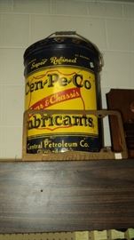 5 gallon  Cen-Pe Co Lubricants Can Vintage Antique Petroliana