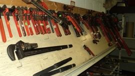 Pipe Wrenches of all shapes and sizes