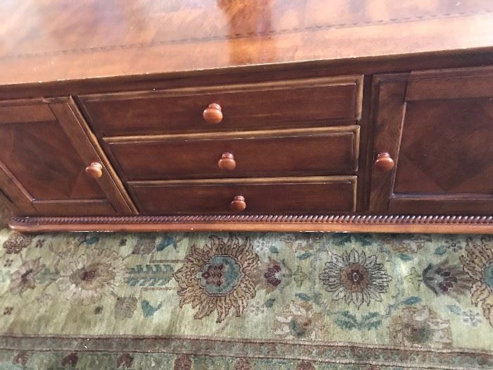 Inlaid Coffee Table with Drawers - 54 "L X  24"W  X 20"H