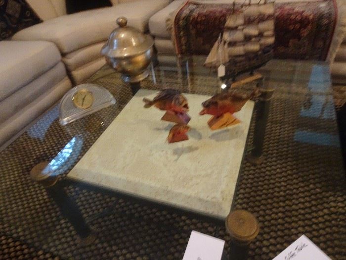 Glass Top Coffee Table - 42" X 18"H