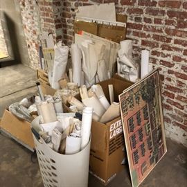 Antique, Vintage Down Town plans and old paper work