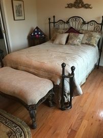 Queen bed and bench