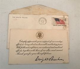 1960 White House Thank You Note