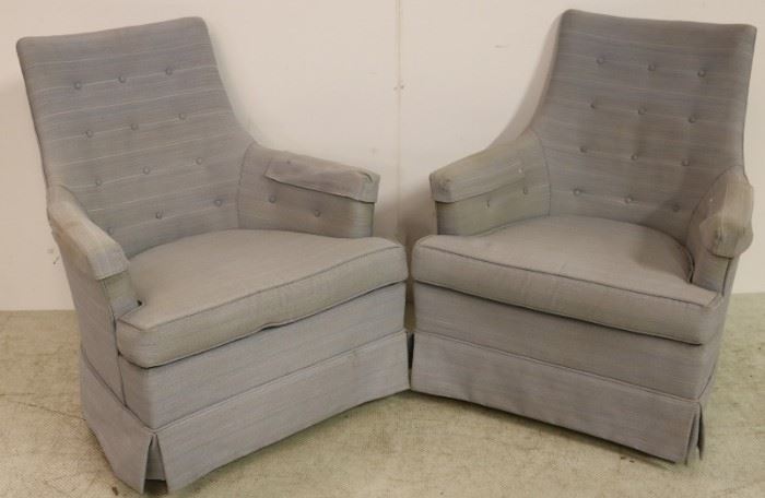Matching pair grey swivel & rocking chairs