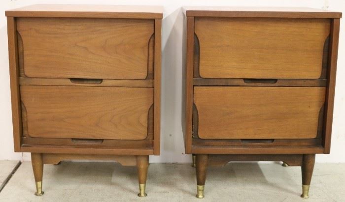 Matching pair mid-century bedside stands