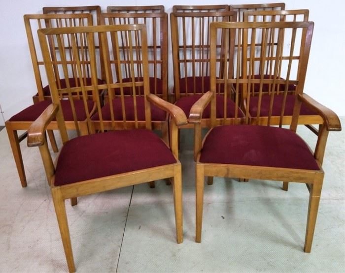 Matched set of 10 vintage chairs