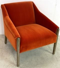 Pumpkin velvet arm chair by Sarreid