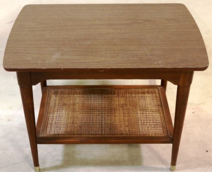 Woven shelf vintage table