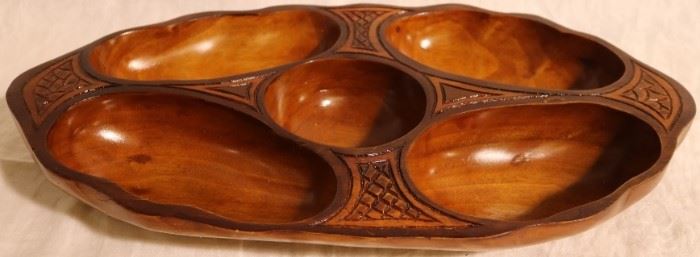 Teak serving tray