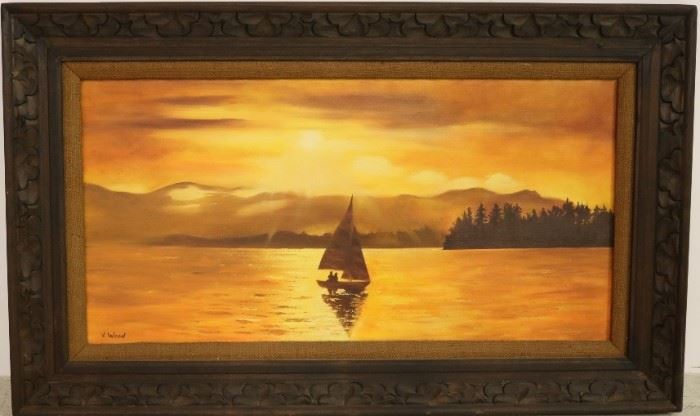 Sunset artwork signed V Wood