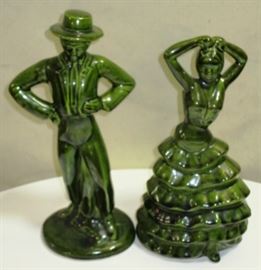 Pottery Spanish dancer pair