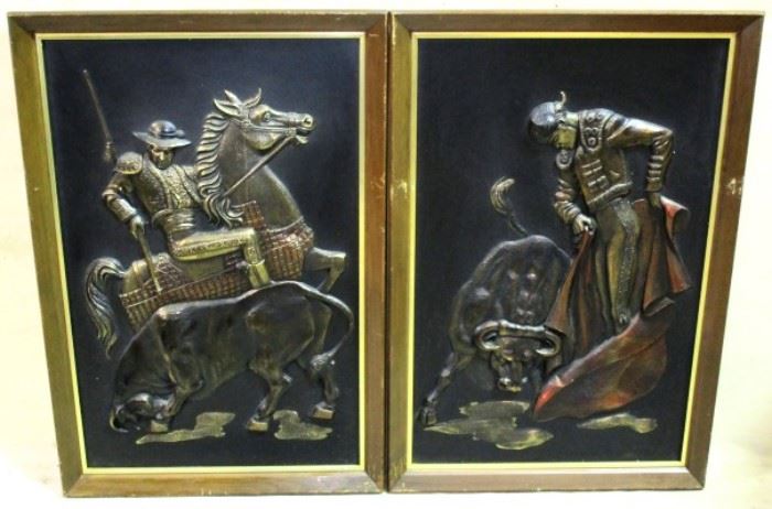 Pair bullfighter plaques