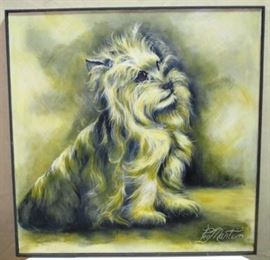 Signed large dog portrait