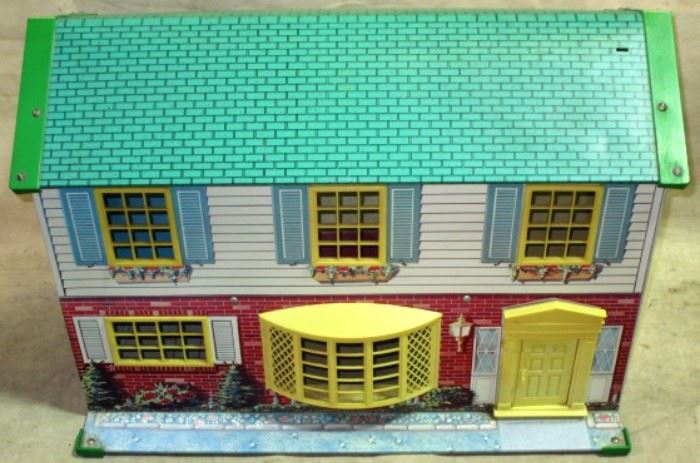 Vintage metal toy dollhouse