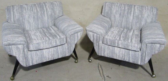 Pair 1950s arm chairs