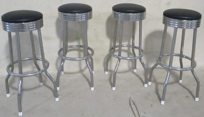 Set of 4 chrome barstools