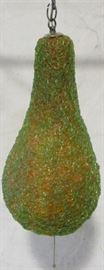 Spun acrylic orange/green pear shape swag lamp