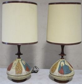 Matched pair vintage lamps