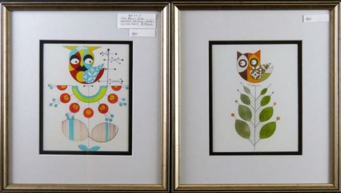 Mid Century Modern owls