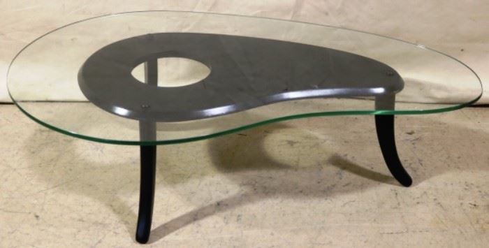 Freeform glass top cocktail table