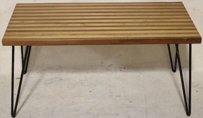 Hairpin leg inlaid coffee table