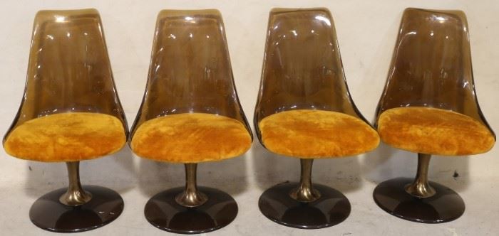 Bronze acrylic tulip dining table set by Chromcraft