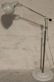 Industrial adjustable arm floor lamp
