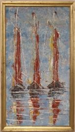 Abstract sailboats