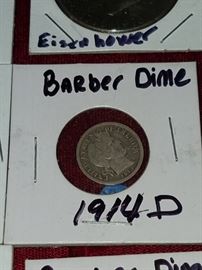 1914 D Barber Dime 