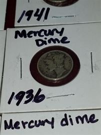 1936 Mercury Dime 