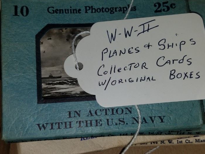 WWII Planes & Ships Collector Cards w/ Original boxes 