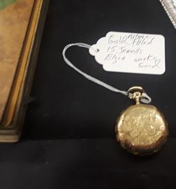 Antique Gold Filled 15 Jewells  Elgin Works Good 