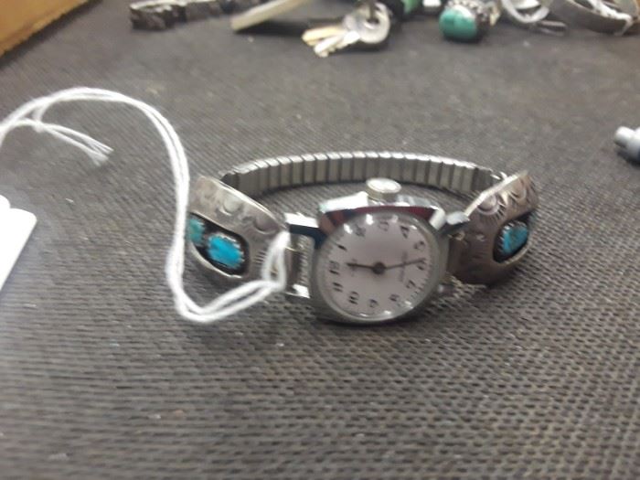 Sterling and Turquoise Watch 