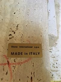 detail: Italian travertine pedestal