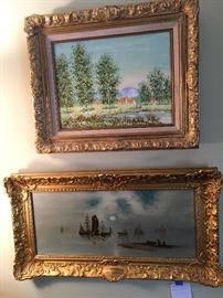 Top Impressionist oil painting on canvas signed lower left "Collins" Lower: 
